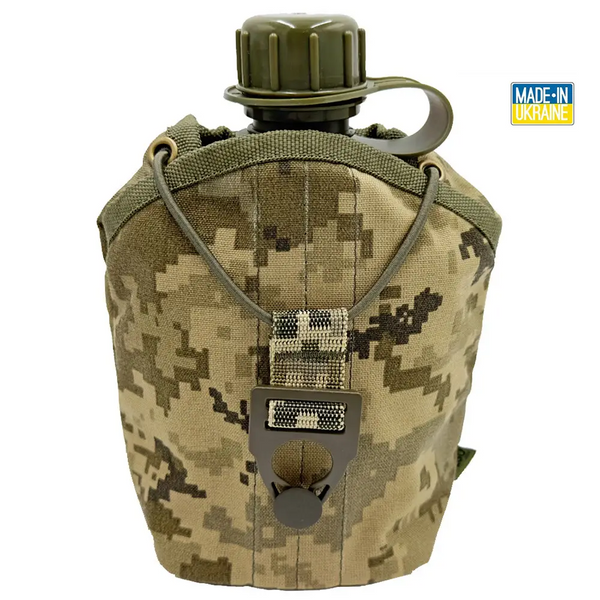 Фляга армейская 1л в чехле IRR Cordura 500 D Пиксель ММ-14 (фляга тактическая полевая индивидуальная) 2080370402 фото