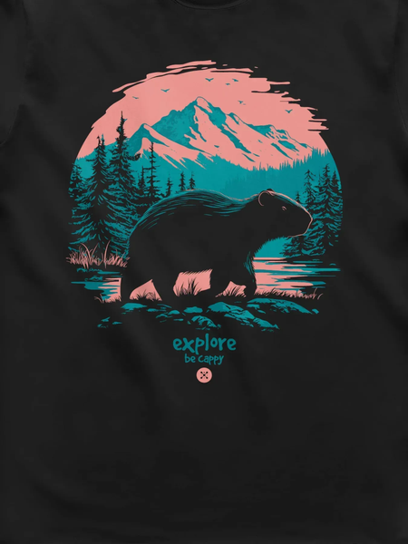 Футболка мужская &laquo;Explore, be Cappy (Капибара)&raquo; CAPEX-TM_20 фото