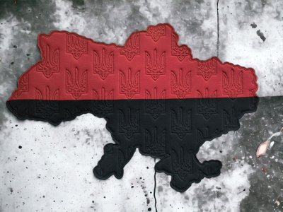 Велкро панель для шевронів Мапа України червоно-чорна 2193505470 фото