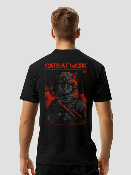 Футболка мужская "Cats at Work" CAW-TM-B-M фото