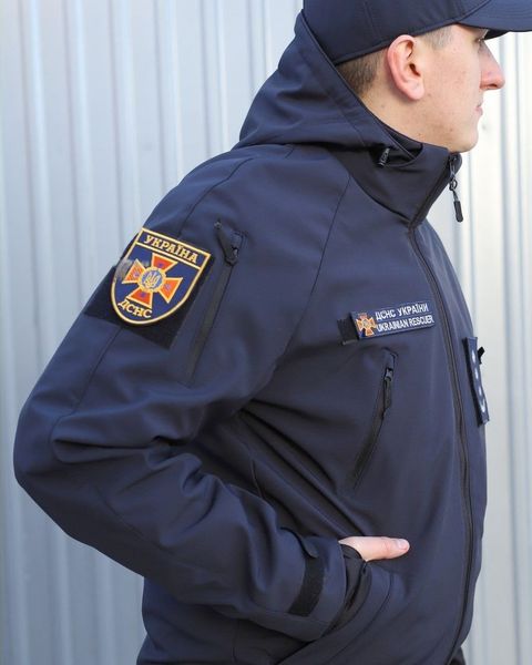 Куртка тактическая Хантер Софтшелл темно-синяя на сетке 46 1722942566 фото