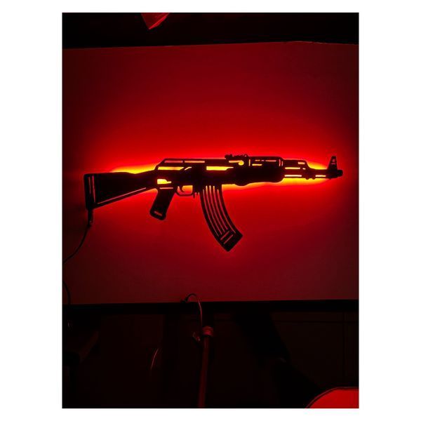 Светильник в виде автомата Калашникова с RGB-подсветкой и пультом управления 2567562903 фото