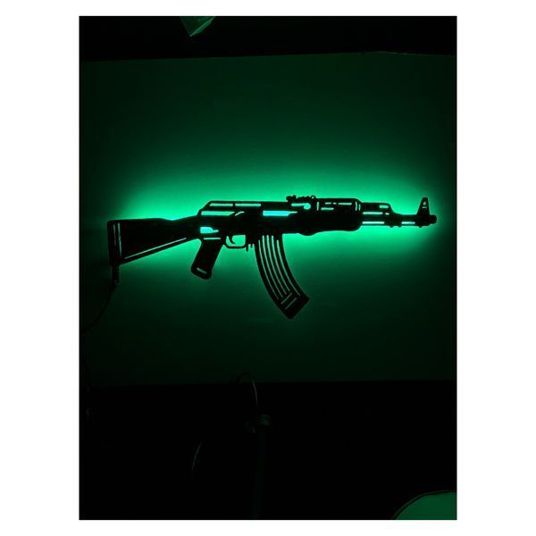 Светильник в виде автомата Калашникова с RGB-подсветкой и пультом управления 2567562903 фото