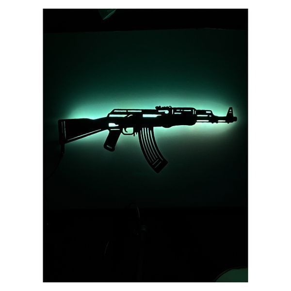 Светильник в виде автомата Калашникова с RGB-подсветкой и пультом управления 2567562903 фото