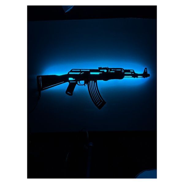 Светильник в виде автомата Калашникова с RGB-подсветкой и пультом управления 2567562903 фото