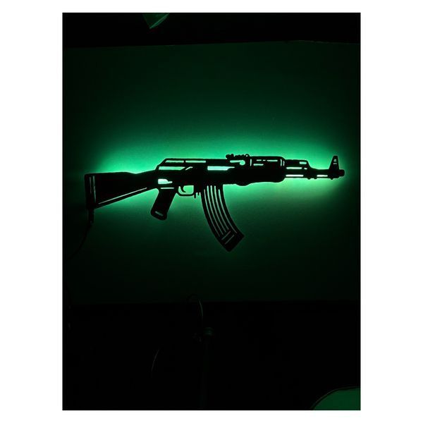 Светильник в виде автомата Калашникова с RGB-подсветкой и пультом управления 2567562903 фото