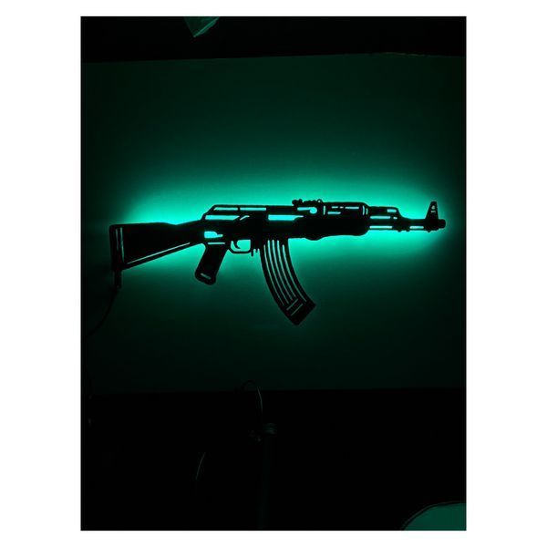 Светильник в виде автомата Калашникова с RGB-подсветкой и пультом управления 2567562903 фото