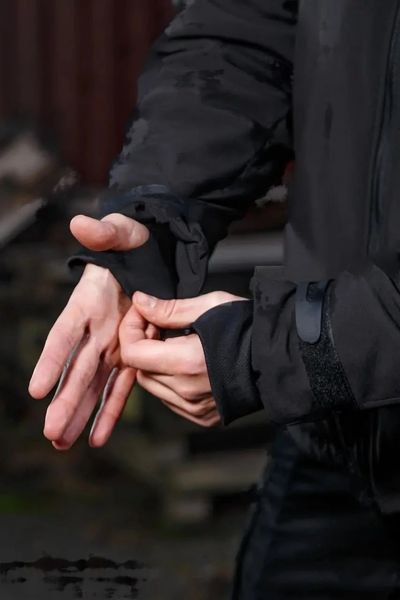 Куртка зимняя Хантер Софтшел флис Полиция черная 46 1722939951 фото
